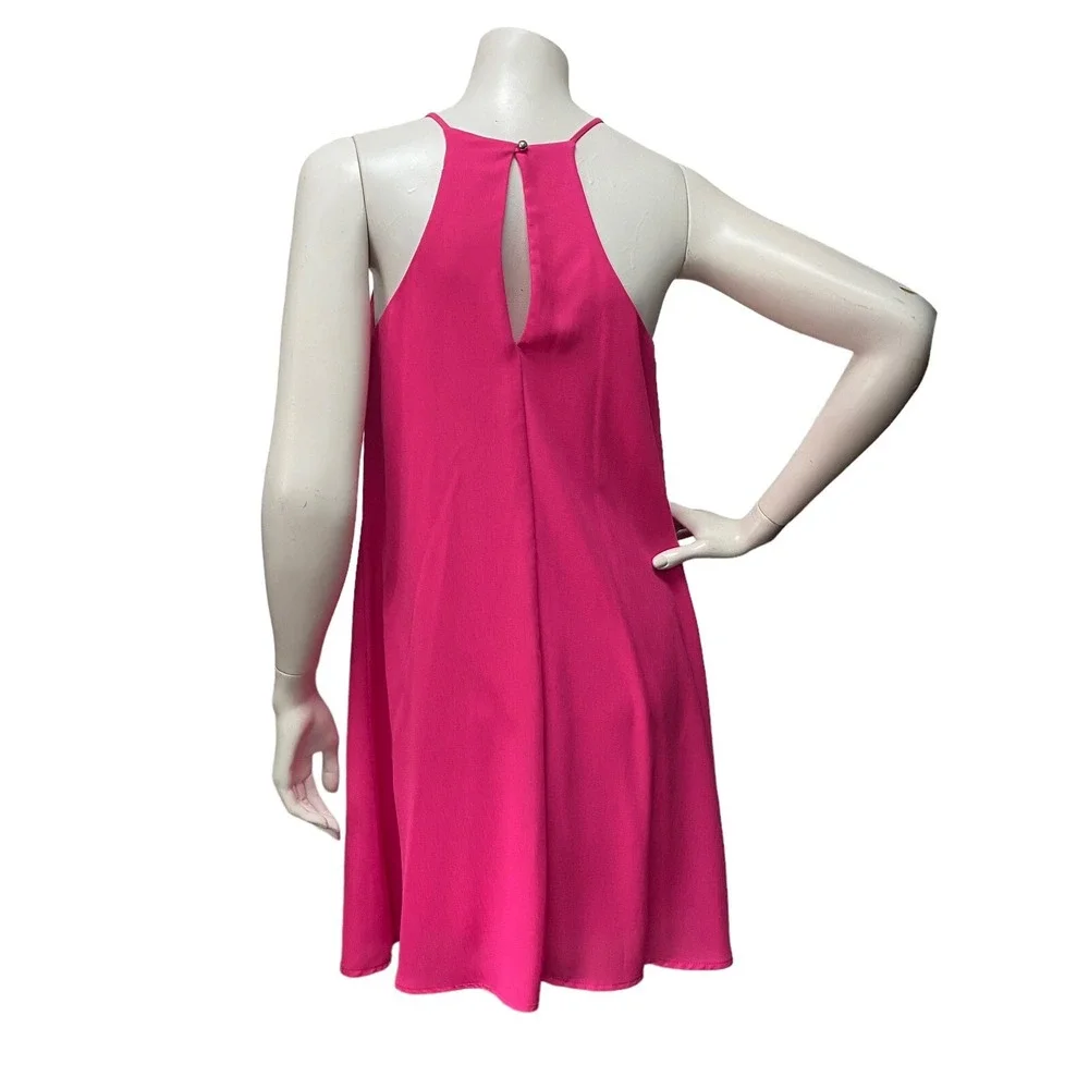 Everly Women's Small Pink Shift Dress Keyhole High Neckline Sleeveless‎ B205